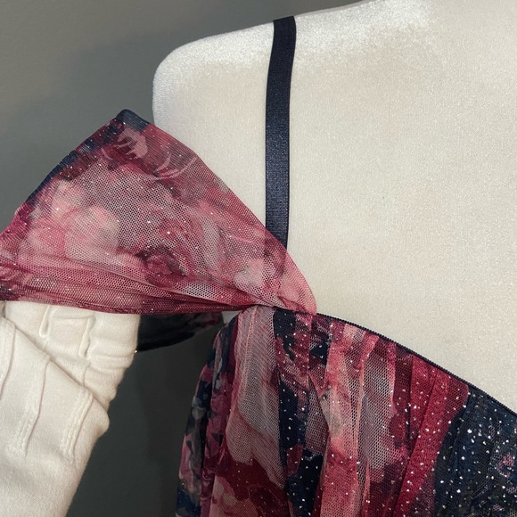 Lovely Grace Long Whimsigoth Gown Babydoll Forest Fairy Y2K Mesh Glitter Size S - Picture 10 of 17